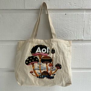 South by Southwest AOL Bold Graphic Mushroom Novelty Reusable Canvas Tote Bag